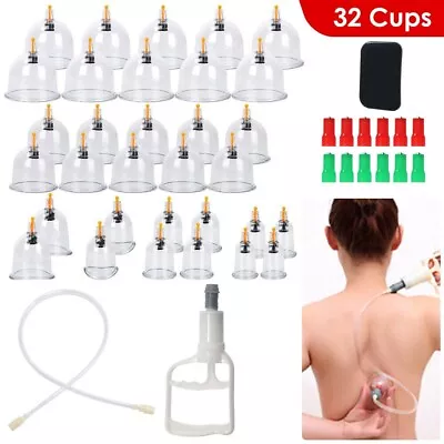 32 Cups Cupping Massage Set Vacuum Suction Kit Chinese Massager Healthy Therapy • $24.44