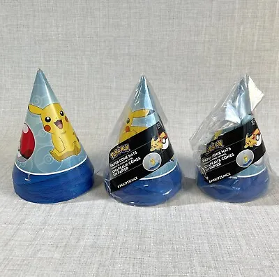 Pokemon™ 24 Paper Cone Hats Party Favors (3 Packs Of 8) Two Are Sealed • $15.99