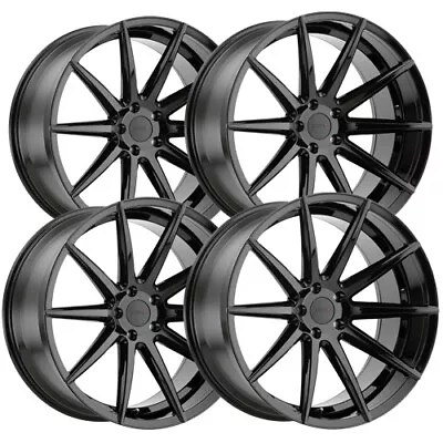 (Set Of 4) Staggered-TSW Clypse 20  5x4.5  +20mm Gloss Black Wheels Rims • $1620