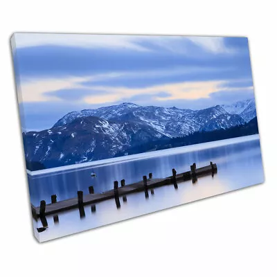 Still Blue Ullswater At Dusk Lake District National Park Cumbria Canvas Print • £25.90