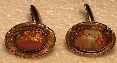 Antique Cufflinks 1920s - Opal Like - Link Style Mens Retro Vintage Old • $30