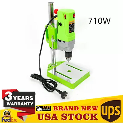 Mini 710W Electric Bench Drill Press Stand Workbench Metal Wood Drilling Machine • $71.82