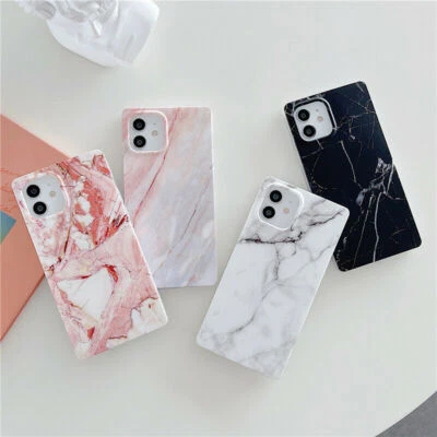 $13.35 • Buy 3D Square Marble Phone Case For IPhone 11 12 13 Pro Max 7 8  XR XS Cover Shell