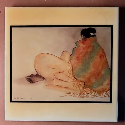 R.C. Gorman SIGNED Ceramic Tile  ANGELINA'S SHAWL  For Hanging • $25