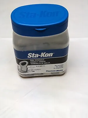 STA-KON Ring Terminal: Bare #8 Stud Size 16-14 AWG Qty 100 3VRX1 NW14-8 • $72