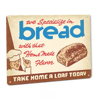 BREAD SIGN French Chef Vintage Retro Bakery Sourdough Baguette Garlic Sliced 36 • $19.50