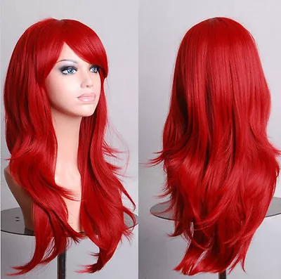 Lady Fashion 70cm Long Curly Wigs Cosplay Costume Anime Hair Full Wavy Party Wig • $13.99