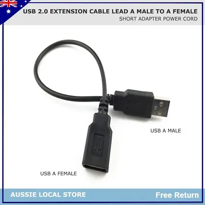 $4.99 • Buy USB 2.0 Extension Cable Lead A Male To A Female 18 Cm Short Adapter Power Cord