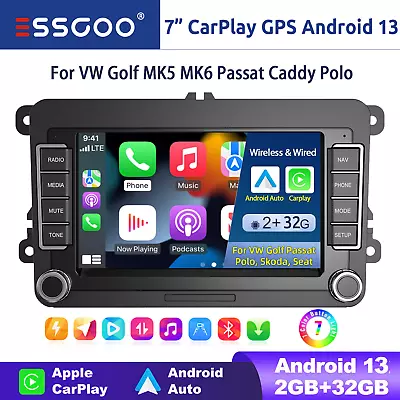 For VW Volkswagen Jetta Passat 7  Auto Carplay Android 13 Car GPS Stereo Radio • $109.39