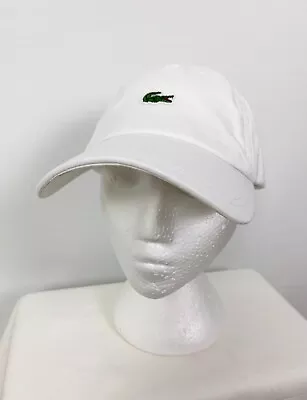 Lacoste Mens Casual Small Crocodile Baseball White Strapback Cap Hat • $44.95