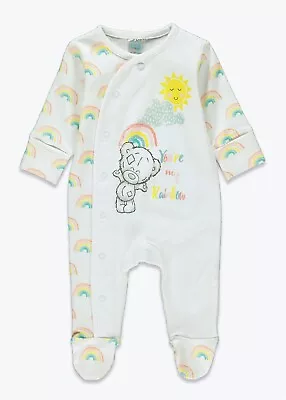 Tatty Teddy 'Rainbow' Sleepsuit.  Babygrow.  Baby Girl.  Various Ages.  NEW • £11.99