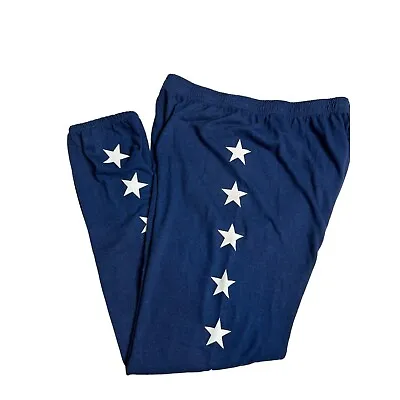 NWT Monrow Super Soft High Waisted Vintage Navy Blue With Stars Jogger Pants • $39