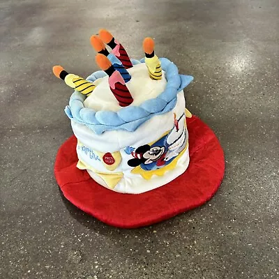 Disney World Disneyland Mickey Mouse Happy Birthday Cake Light Up Hat WORKS • $39.99