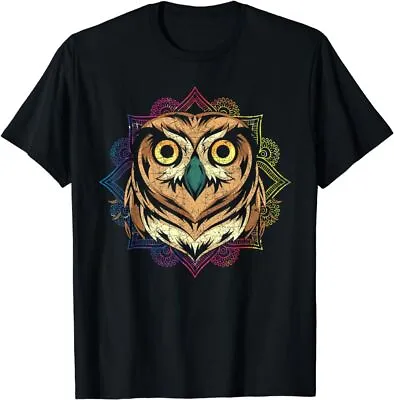Mandala Sacred Geometry Forest Animal Wise Bird Owl T-Shirt  Size S-5XL • $15.99
