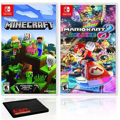 Minecraft + Mario Kart 8 Deluxe - Two Game Bundle - Nintendo Switch • $108.34