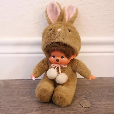 Vintage 1974 Monchichi Sekiguchi Monkey In Rabbit Bunny Suit 7  Rare Plush !!! • $79.99