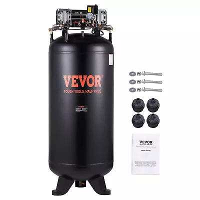 VEVOR 80 Gal Air Compressor 6.5HP 15.5 SCFM@90 PSI 2-Stage 145PSI 3-Phase Power • $925.99