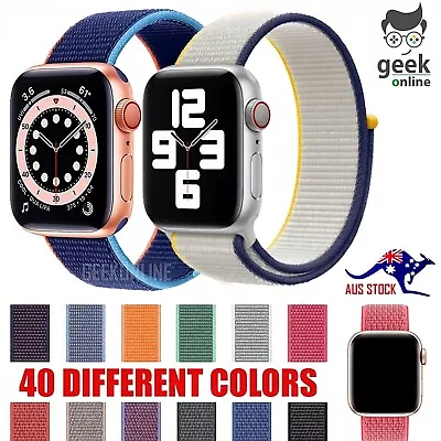 $5.45 • Buy For Apple Watch Nylon Sports Band Strap Series 7 6 5 4 3 2 SE 38/40/41/42/44/45