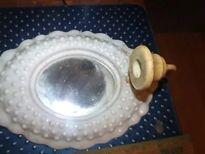 Vintage Burwood Hobnail Wall Mirror Candle Holder 2717 White Plastic  10.25  • £3.95