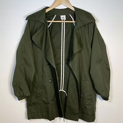 Cabi Expedition Safari Jacket Small Green Double Breasted Trench Cotton 5478 GUC • $16.90