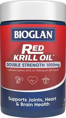 Bioglan Red Krill Oil Double Strength 1000mg 60s++ Heart Health • $40