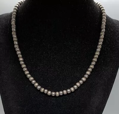 Vintage Taxco Mexico Sterling Silver Ball Bead 5mm Necklace 16  • $70.19