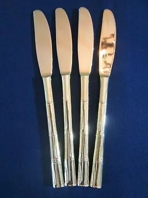 SET 4 DINNER KNIVES! Vintage COSMOS Stainless: CSM52 GOLD BAMBOO Pattern: EXC • $30