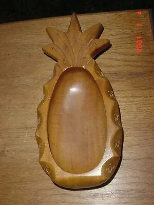 Vintage Hawaiian Lot Of 2 Milo Wood Pineapple Serving Trays Sculpture • $19.99