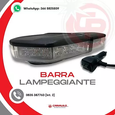 2 Barre LED Lampeggianti Arancione 16cm | 12 Modalità Luci Stroboscopiche | Per Ambulanza E Protezione Civile - Foto 4