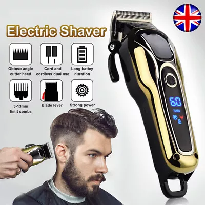 Professional Cordless Hair Clippers Trimmer Kit Men Cutting Machine Barber Salon • £21.45