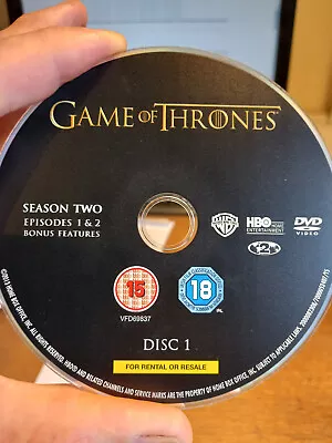 Game Of Thrones Season 2 Dvd Disk Number 1  • £2.49