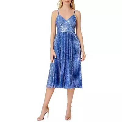 Aidan By Aidan Mattox Womens Blue Sequined Cocktail And Party Dress 4 BHFO 1261 • $25.99