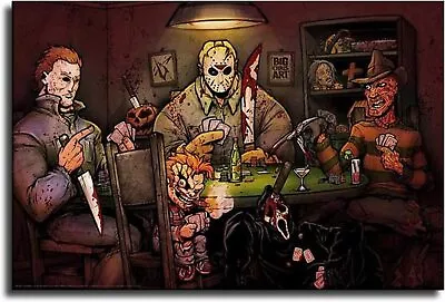 Freddy Krueger Poster Michael Myers Jason Wall Art Horror Canvas Poster Print • $14.90