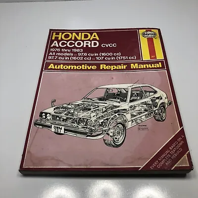 1976-1983 Honda Accord CVCC 351 1600cc 1602cc 107 Cui N Haynes Repair Manual* • $6.38