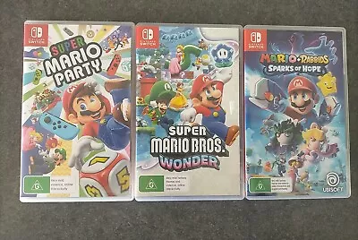 3 Nintendo Switch Super Mario Game Cases Only Wonder Party Rabbids  • $20