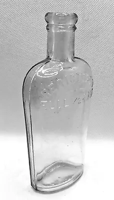 Late 1800s Registered 1/2 Pint Whiskey Flask Strap Side Union Oval Bottle EMPTY • $25