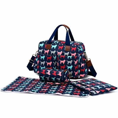 £17.99 • Buy NAVY BLUE - 4 PIECE SET - Mummy Baby Changing Bag Nappy Diaper Maternity Bag Wip