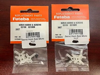 Futaba FUTM4510 - Servo Arm Set - S3108M (Sub Micro) - LOT OF 2! - New In Bags!! • $14.54