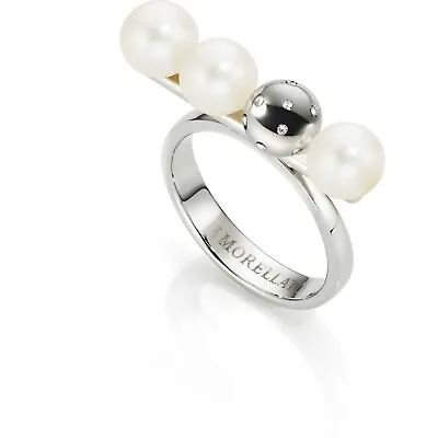 Morellato Women's Ring Size 14 Natural Pearls Steel Mod.lunae On Sale • $35.70