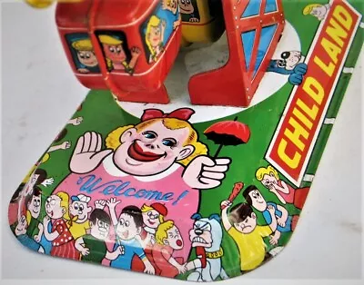 Vintage Wind Up Tin Toy -- Child Land Ferris Wheel -- Yone Made In Japan • $245