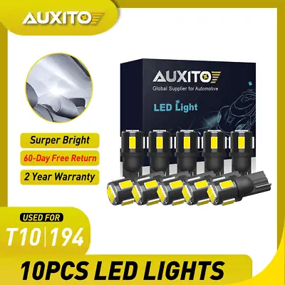 10X CANBUS LED T10 194 168 W5W White License Plate Light Side Marker Bulb 6000K • $7.99