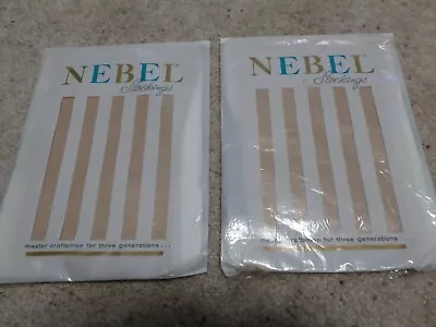 2 Pairs Of Nebel Nylon Garter Stockings 400 Needle 15 Den Size 10 1/2 Seamless • $34.50