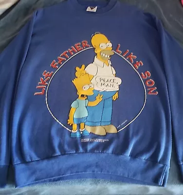 The Simpsons Like Father Like Son 1990 Vintage Sweatshirt X Large • $249