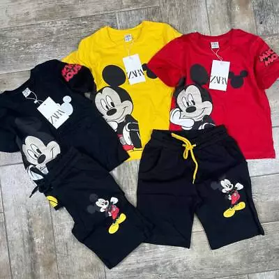 NWT Zara Mickey Mouse Tshirt And Short Unisex Set For Kids • $29.99