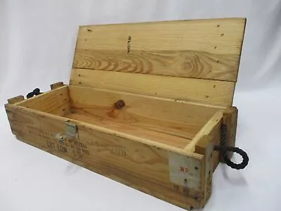 US MILITARY WOOD CRATE AMMO BOX WOODEN STORAGE CONTAINER 33 X 11.75 X 7  • $50