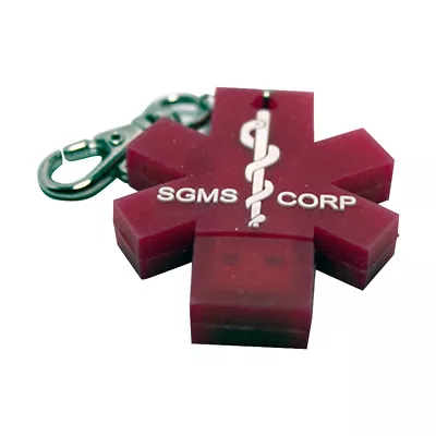 Star Of Life EMR MediChip Silicone Key Ring By Key2Life Color Red • $39.95