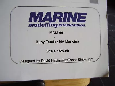 Original Model Boat Plan Buoy Tender Mv Marwina Scale 1/250th Small Card Plans • $12.62