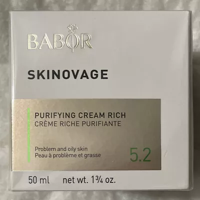 Babor Skinovage Purifying Cream Rich 5.2 Factory Sealed Box 1.75 Oz / 50ml • $69.98