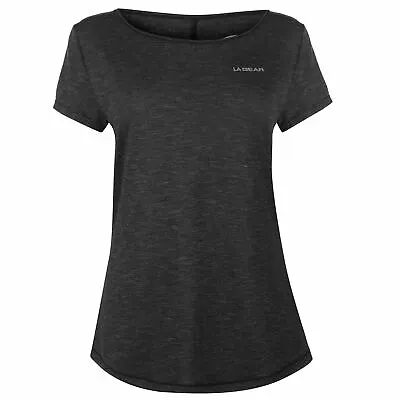 LA Gear Womens Loose T Shirt Short Sleeve Performance Tee Top Capped Round Neck • £8.99