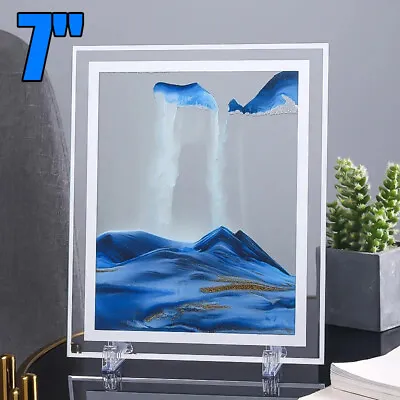 Rotatable 3D Moving Sand Art Picture Glass Quicksand Painting Deep Sea Sandscape • £5.89